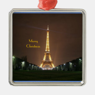 god jul - Eiffel Torn nattetid Julgransprydnad Metall
