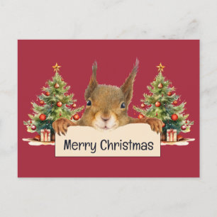 God jul ekorre 2 Julgranar Helg Vykort