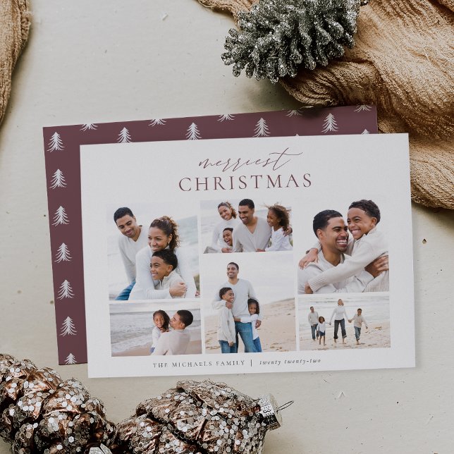 God jul, Elegant 6 Fotokollage Julkort (Skapare uppladdad)