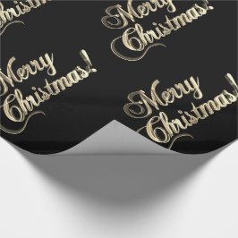God jul Elegant Black Faux Gold Foil Text Presentpapper