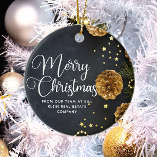 God jul Elegant Black Guld Anpassningsbar Company Julgransprydnad Keramik