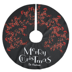 god jul Elegant Black med Holly-familjen Julgransmatta Borstad Polyester