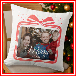 God jul Elegant Bow Present Foto Collage Kudde