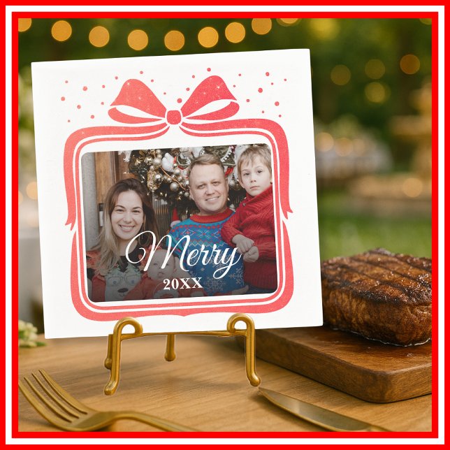 God jul Elegant Bow Present Foto Collage Pappersservett (Skapare uppladdad)