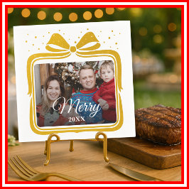 God jul Elegant Bow Present Foto Collage Pappersservett