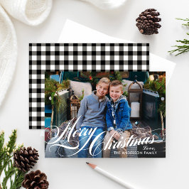 God jul Elegant Calligraphy Script Photo Julkort