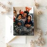 God jul elegant ett foto snö ram julkort<br><div class="desc">"God jul" i en behandlingsanläggning av elegant vid ett enda lodrät med ett snöspekke. Det här klassiska kortet är perfekten för att skicka julhälsningar till vänner och familj. Baksidan är en grönt för jägare av festliga snyggtar som är späckad med ett samordnat snö mönster. Du kan ändra grönten färg genom...</div>