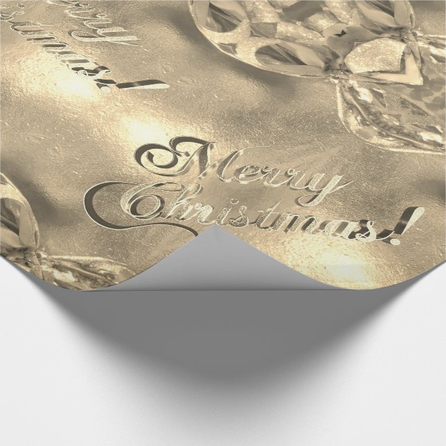 God jul Elegant Faux Gold Foil Script-Chic Presentpapper (Hörn)