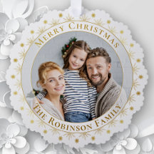 God jul Elegant Faux Guld Family Photo