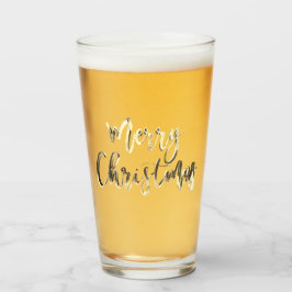 God jul Elegant Faux Guld Typography Chic Glaskopp