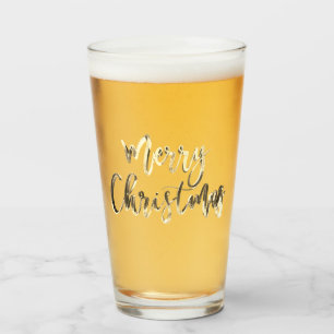 God jul Elegant Faux Guld Typography Chic Glaskopp