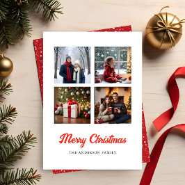 God jul | Elegant fyra fotokollage Julkort