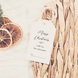 God jul Elegant Gräs och Namn i familjen Presentetikett