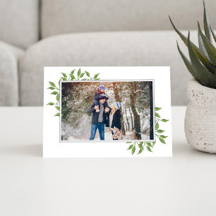 God jul Elegant Greenery Photo Helgkort