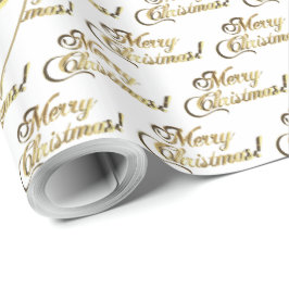 God jul Elegant Guld och vitt skript Presentpapper
