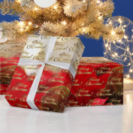 God jul Elegant Guld Skript Poinsettia Presentpapper