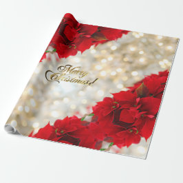 God jul Elegant Guld Skript Poinsettia Presentpapper