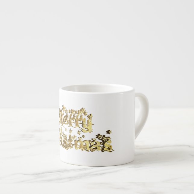 God jul Elegant Guld Stars Typografi Espressomugg (Framsida höger)