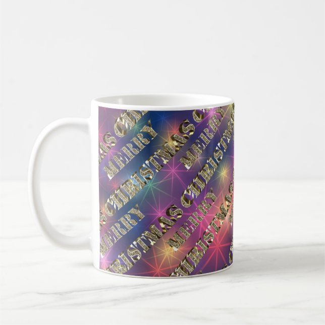 God jul Elegant Guld Typography Stars Kaffemugg (Vänster)