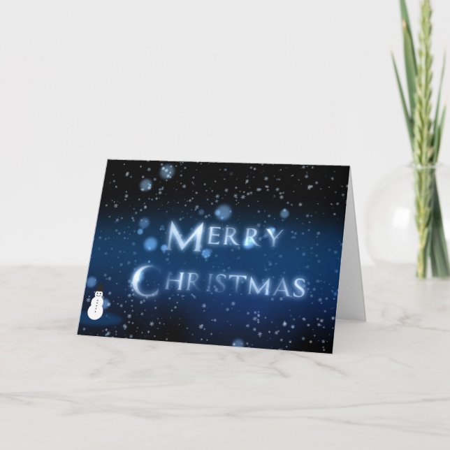 God jul elegant jul snögubbe kort (Framsida)