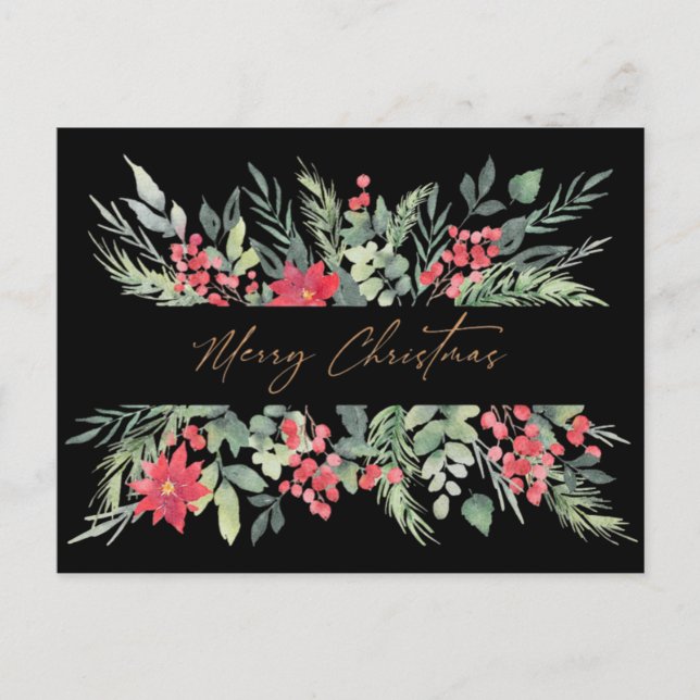 God Jul elegant julkort Vykort (Framsida)