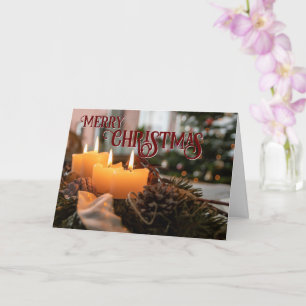 God Jul elegant julkrans ljus Kort