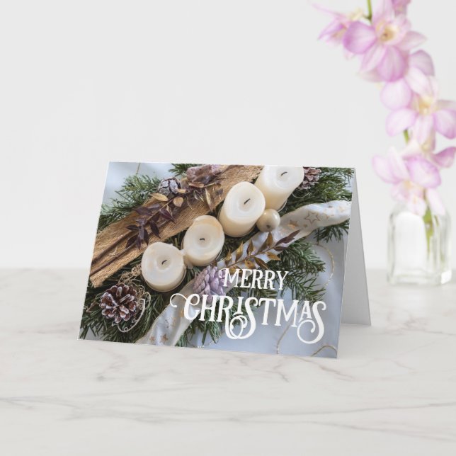 God Jul elegant julkrans ljus Kort (Orkide)