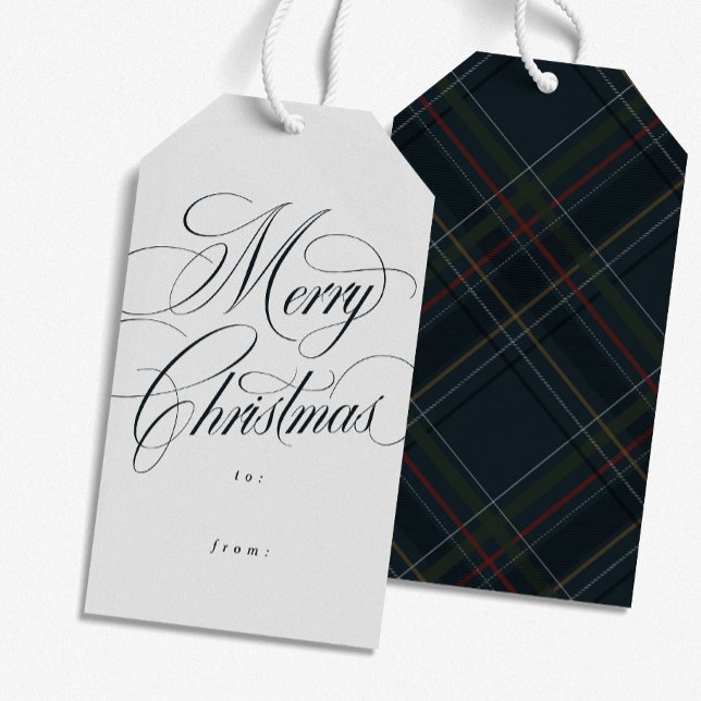 God jul elegant marinblå högtid presentetikett (Skapare uppladdad)