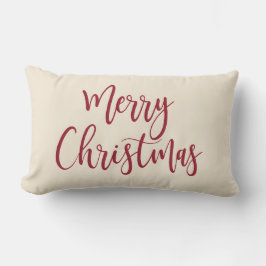 God jul Elegant Modern Script Red Lumbarkudde