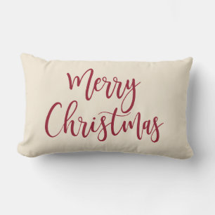God jul Elegant Modern Script Red Lumbarkudde