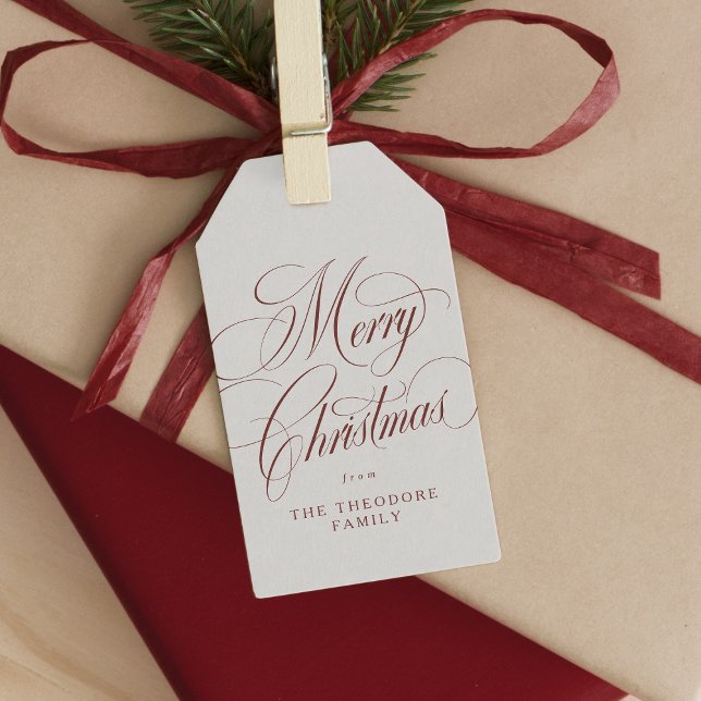 God jul elegant neutral höstpläd presentetikett (Skapare uppladdad)