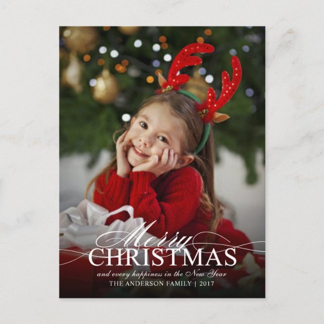 God jul Elegant Photo Helgdag Event Inbjudan (Framsida)