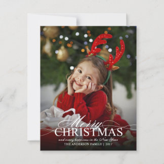 God jul Elegant Photo med textövertäckning Julkort