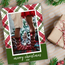 God jul Elegant Red Grönt Play Photo Helgkort