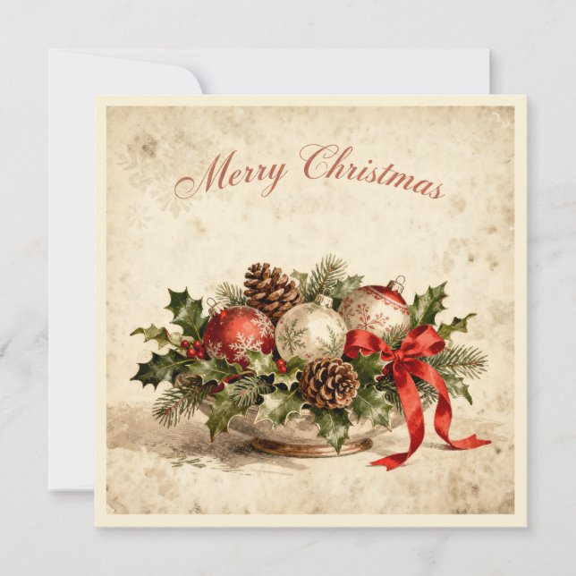 God jul-Elegant Rustic Simple Typography Julkort (Framsida)
