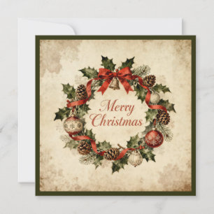 God jul-Elegant Rustic Simple Typography Julkort