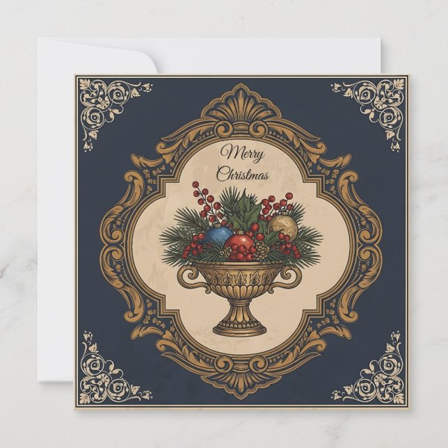 God jul-Elegant Rustic Simple Typography Julkort (Framsida)
