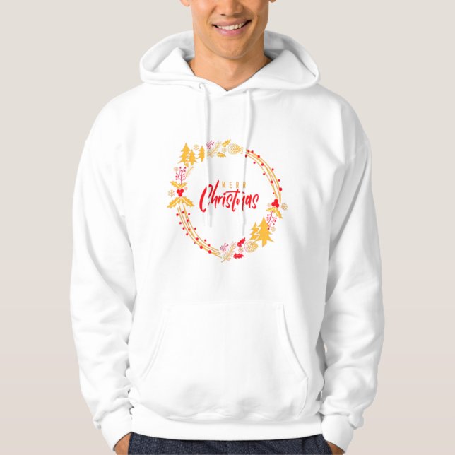God jul Elegant Rustic T-Shirt Hoodie (Framsida)