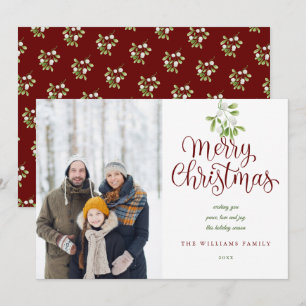 God Jul Elegant S Mistel Familjefoto Julkort