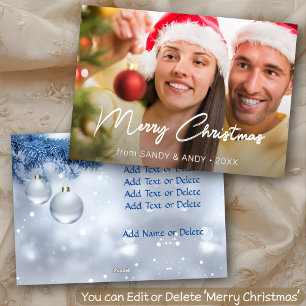 God jul Elegant Script 2-sidesdesignfoto Julkort