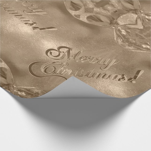 God jul Elegant Script Copper Brown Presentpapper (Hörn)