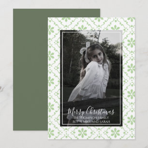 God jul Elegant Script Photo Snowflake Julkort