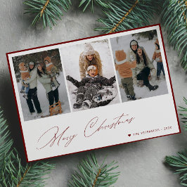 God jul elegant-skript 3 fotokollage julkort