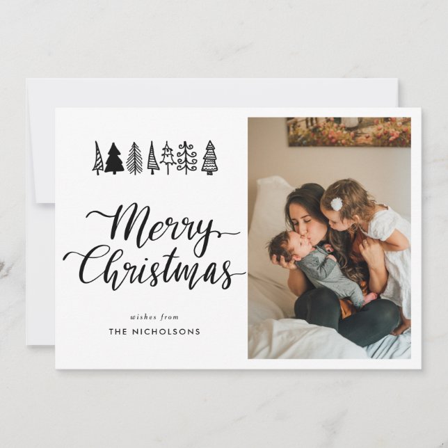 God jul Elegant-skript julfoto Julkort (Framsida)