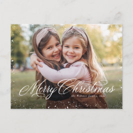 God jul elegant-skript klassiskt ett foto helg vykort