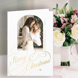 God jul elegant-skriptfamiljfoto helgkort