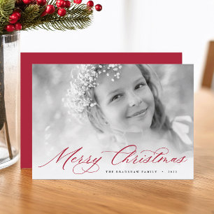 God Jul Elegant Skriptfoto Julkort