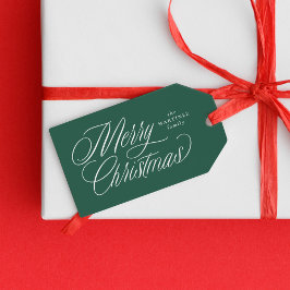 God Jul elegant skrivstil grön högtid Presentetikett