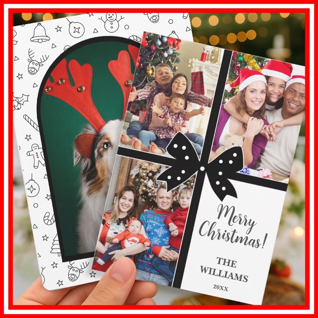 God Jul Elegant Slinga Present Foto Collage  Julkort (Skapare uppladdad)