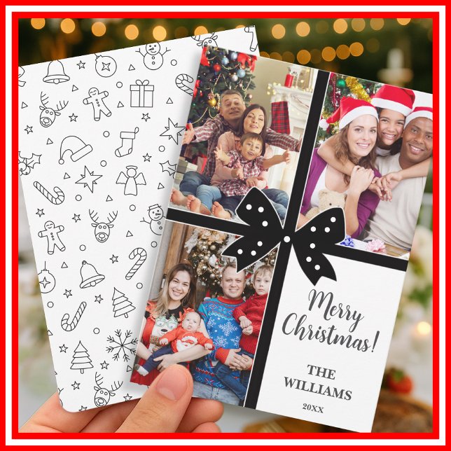 God Jul Elegant Slinga Present Foto Collage  Julkort (Skapare uppladdad)